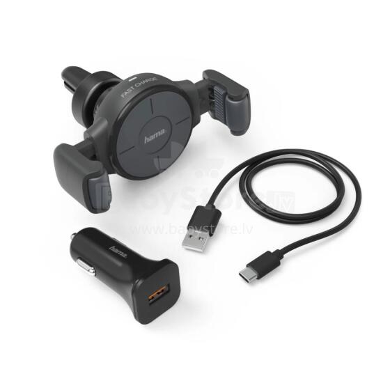 Hama 00187241 FC-10 Flex-Set Wireless Car Charger, Black