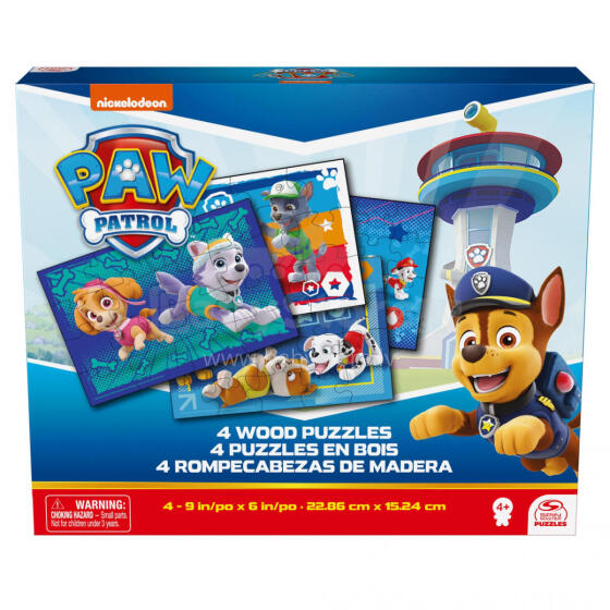 SPINMASTER GAMES puzles komplekts Paw Patrol, 4 puzles, 6066803