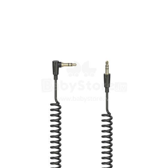 Hama 00205114 Flexi-Slim Spiral Cable, 3.5mm 90 Jack Plug - Plug Stereo 1.5m