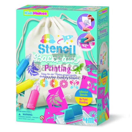 4M KidzMaker DIY set Stencil Backpack Printing