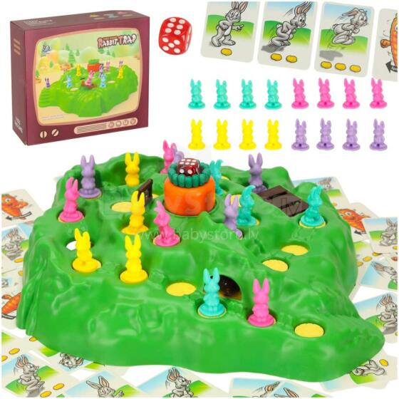 Ikonka Art.KX3623 The bunny race for carrots family board game + cards