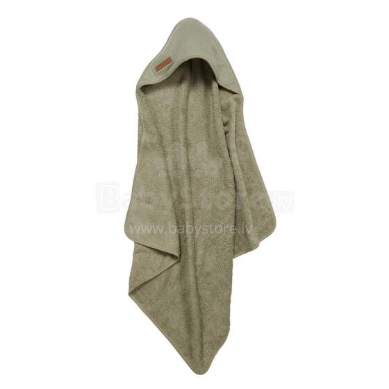 Little Dutch Hooded Towel  Art.TE50630111 Pure Olive  Детское Полотенце после купания с капюшоном 75x75см