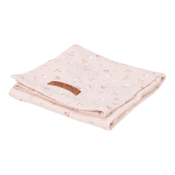 Little Dutch Muslin Swaddles Art.TE50421550 Pink Flowers  Augstākās kvalitātes muslina ietināšanas autiņš no bambusa, 1 gb. (120x120 cm)