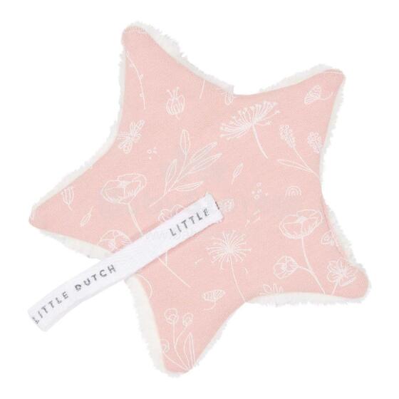 Little Dutch  Pacifier Cloth Art.TE20221050 Flower Pink  Kūdikio čiulptuko spaustukas, pagamintas iš natūralios medvilnės