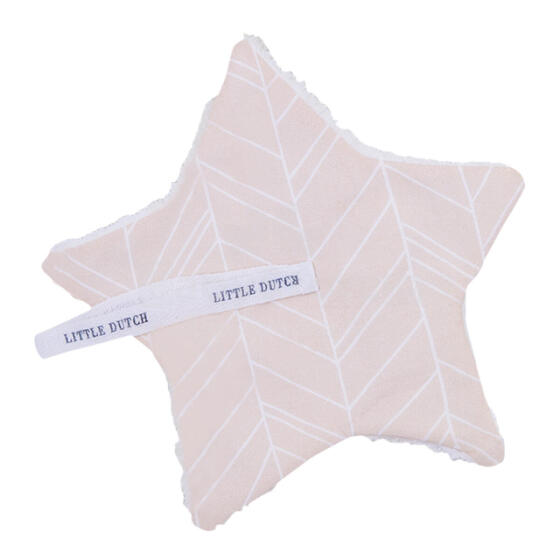 Little Dutch  Pacifier Cloth Art.3931 Pink Leaves  Клипса для детской пустышки из натурального хлопка