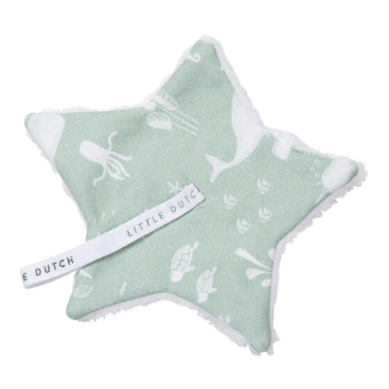 Little Dutch  Pacifier Cloth Art.TE20220610 Ocean Mint Клипса для детской пустышки из натурального хлопка