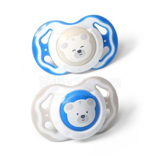 Symmetrical silicone soother 6-18m