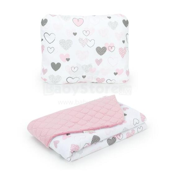 Baby blanket (75x100) + pillow (30x38) hearts