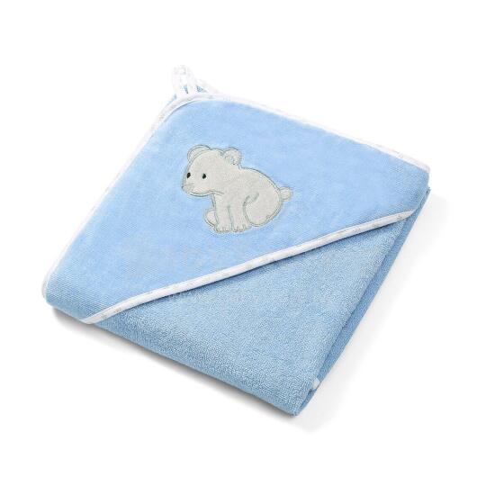 Velour hooded towel blue 100 x 100