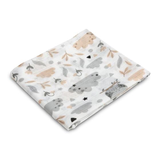 MUSLIN SWADDLE BLANKET OWLS, 70x80