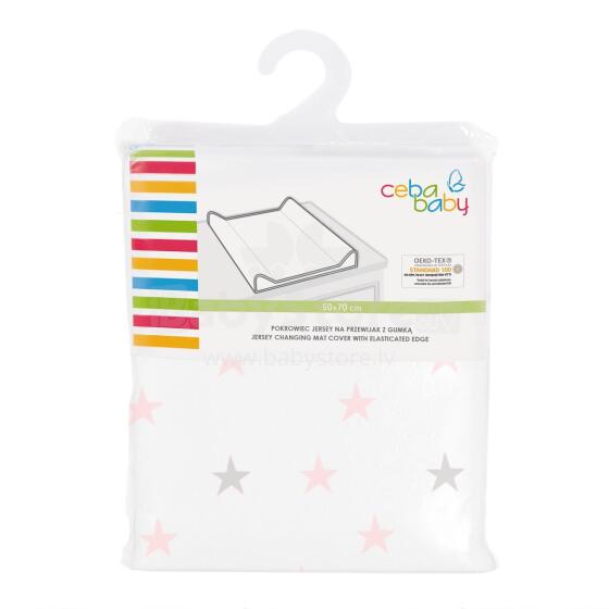 CEBA BABY, JERSEY CHANGING SLEEVE WITH ELASTIC BAND (50X70) MEDIUM STARS & PINK