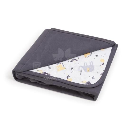 Baby blanket (90x100) Dark grey + Elephant