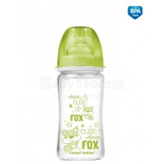 CANPOL BABIES EasyStart Anticolic wide neck Bottle glass Forest Friends 240ml 79/002_gre