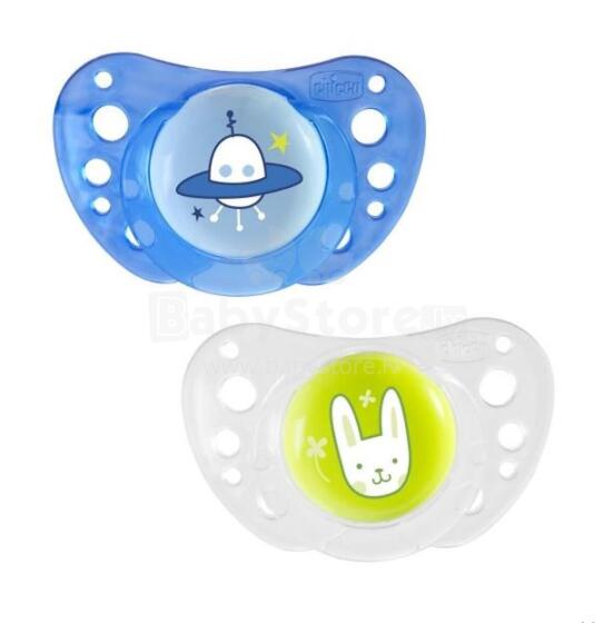 Chicco Physio Air Soother with Case Silicone 12M+ Boy 2PCS