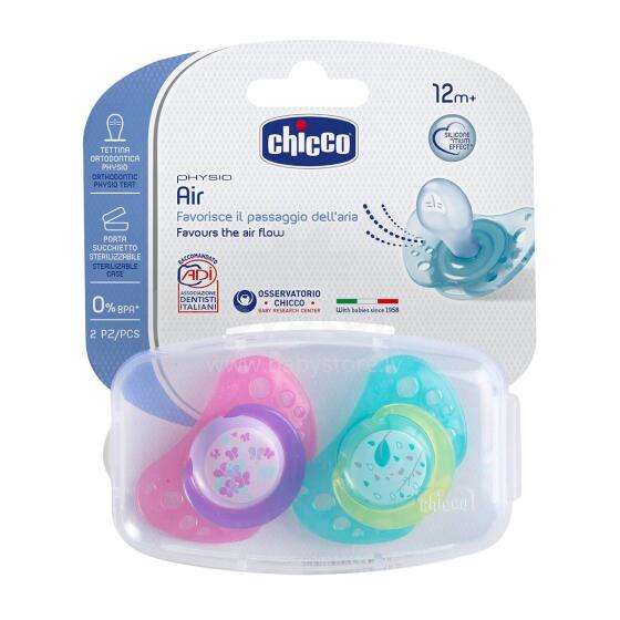 CHICCO Soother silicone 12m+2pcs, pink