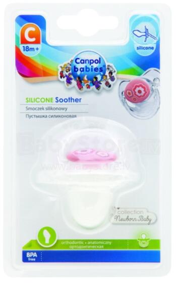 CANPOL BABIES Orthodontic silicone soother over 18 months (1 pc) Newborn baby 22/567 pink flowers