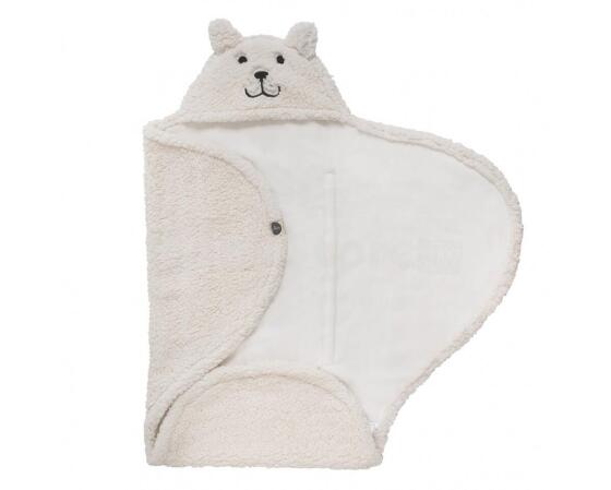 JOLLEIN Įvyniojamas pledukas Teddy Bear off-white