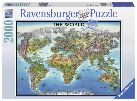 RAVENSBURGER dėlionė Pasaulio Žemėlapis, 2000d., 166831