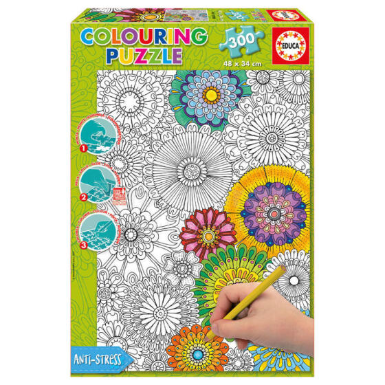 EDUCA colouring puzzle Big beautiful blossoms 300 pcs., 17090