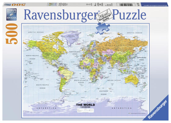 RAVENSBURGER puzzle World Map Political 500p, 14755