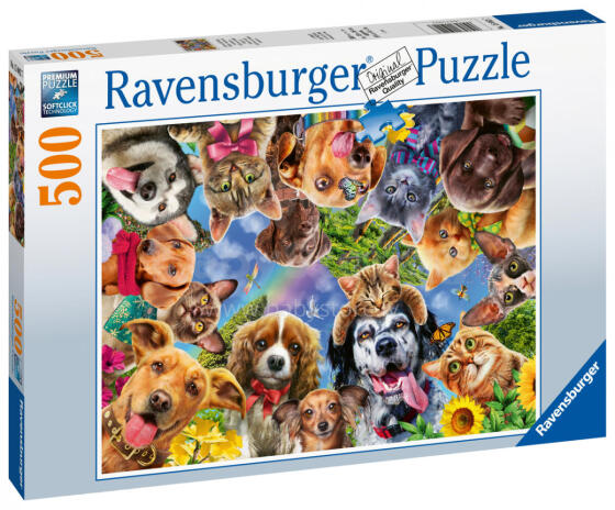 RAVENSBURGER dėlionė Gyvūnų asmenukė, 500d.,15042