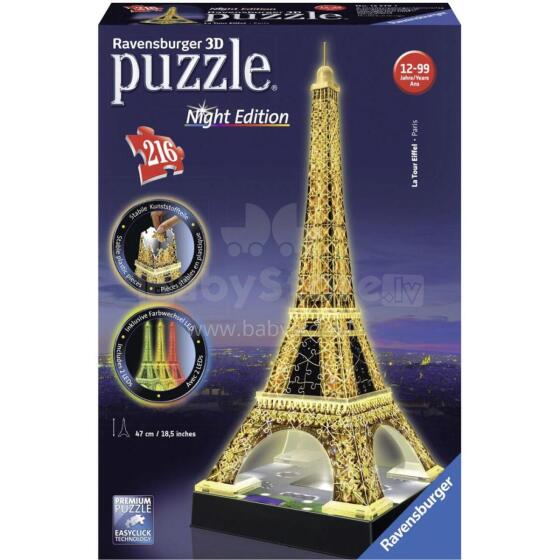 RAVENSBURGER puzzle 216p. Eiffel Tower-Night, 125791