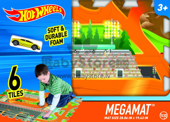 TCG žaidimo kilimėlis su mašinėle Hot Wheels 6-piece Tile Mega Mat, 30746