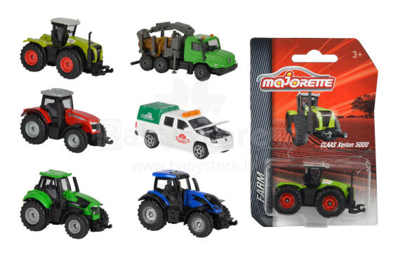 MAJORETTE cars Farm 6 asst, 212057400