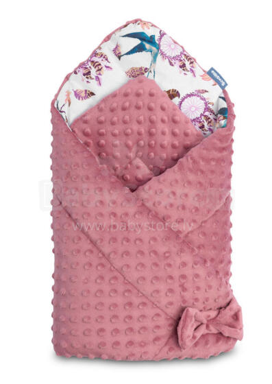 Minky Baby Nest Cone Wrap – birds retro pink