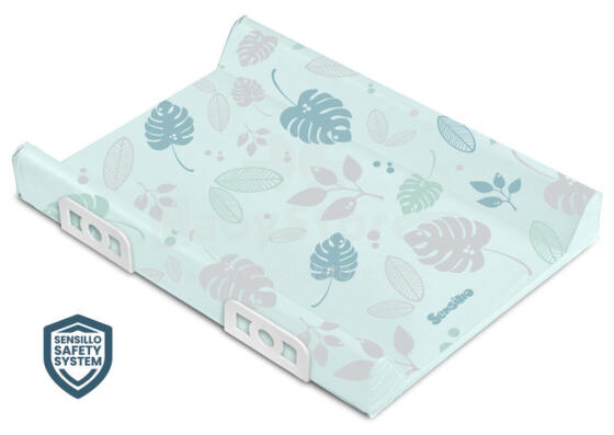 Stiffened Changing Pad WITH SAFETY SYSTEM - FLORAL MINT