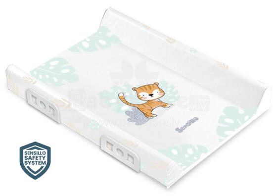 Stiffened Changing Pad WITH SAFETY SYSTEM - SAFARI TIGER 70 cm