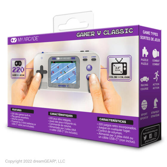 MY ARCADE GAMER V CLASSIC 220 in 1 games, grey, purple