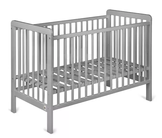 YappyKids YappyUno Art.86413 Light Grey Wooden baby crib 120x60cm