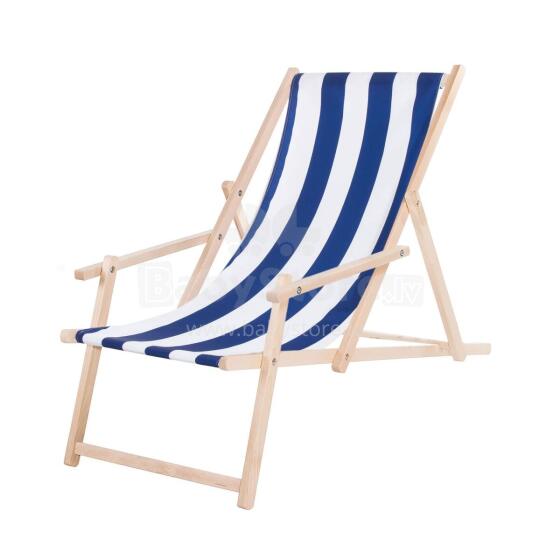 Folding chair Springos DC003 DSWLB white with blue stripes