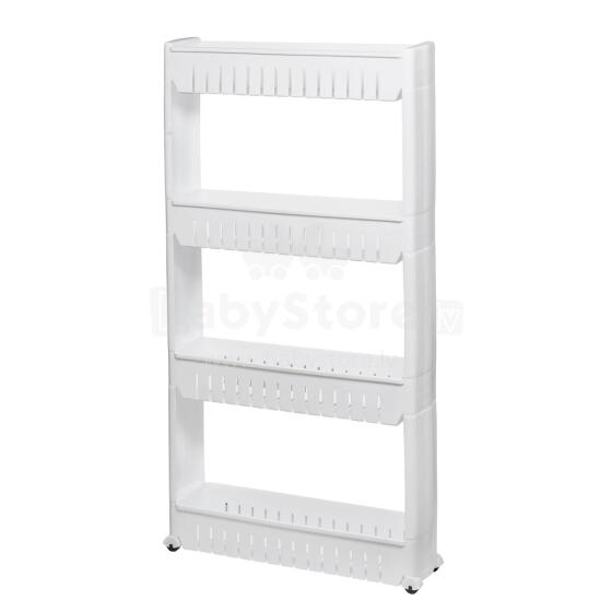 HA1011 CABINET ON WHEELS 4 SHELVES, WHITE