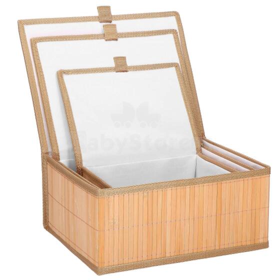 Bamboo organizers for cosmetics Springos HA0153 3 pcs.