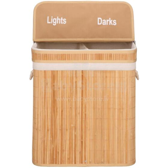 Bamboo laundry basket Springos HA0155 100l