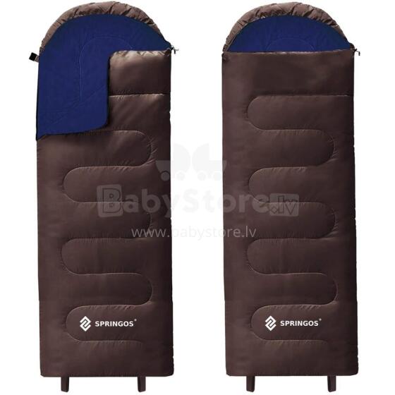 Tourist sleeping bag with hood 2in1 Springos CS0121 220x80 cm