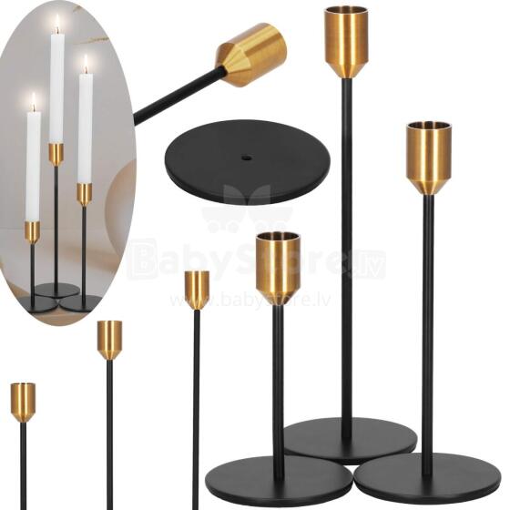 Metal candlesticks on high legs Springos HA7470