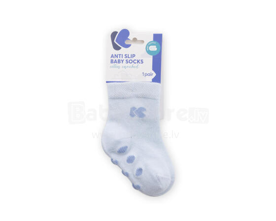 Baby socks with embossed bottom Light Blue 2-3y