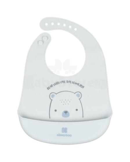 Silicone bib Bear With Me Blue