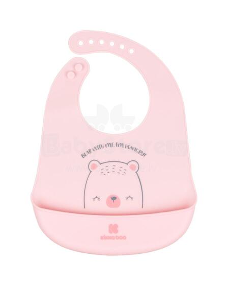 Silicone bib Bear With Me Pink