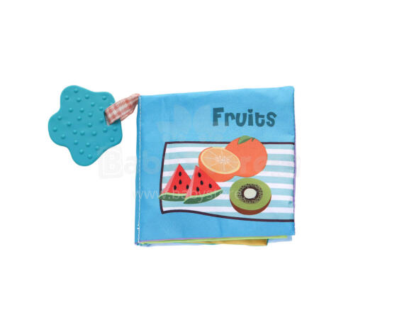 Educational cloth book with teether Fruits