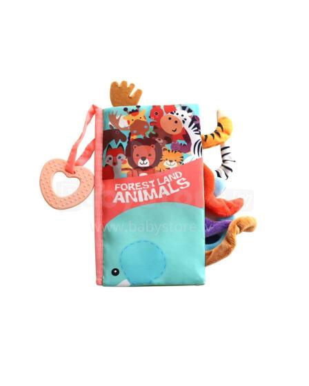 Educational cloth book with teether Forest animals