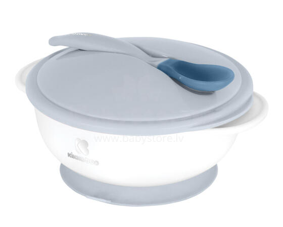 Bowl with heat sensing spoon Blue