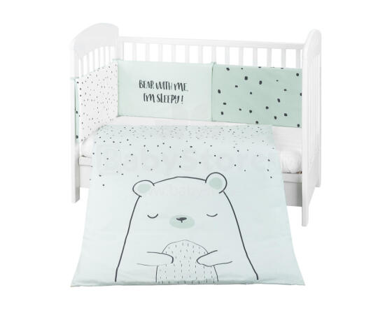 Bedding set 2pcs EU Style 70/140 Bear with me Mint