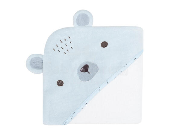 Hooded towel 90/90 cm Bear with me Blue