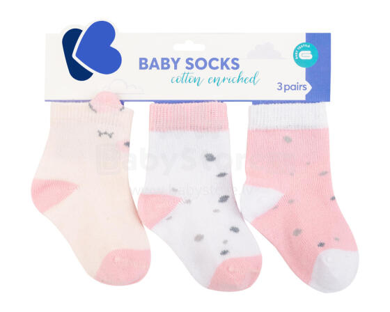 Baby socks with 3D ears Bear with me Pink 0-6m