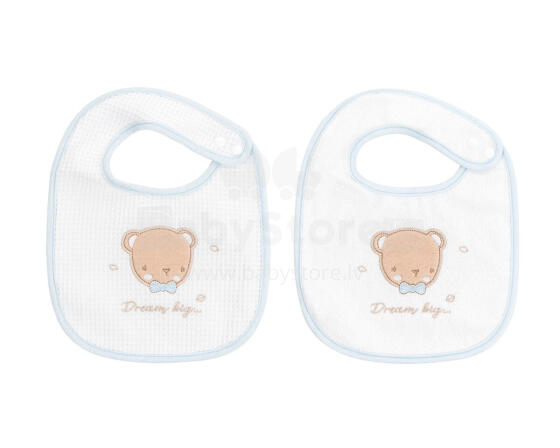 Bibs set 2pcs terry+pique Dream Big Blue