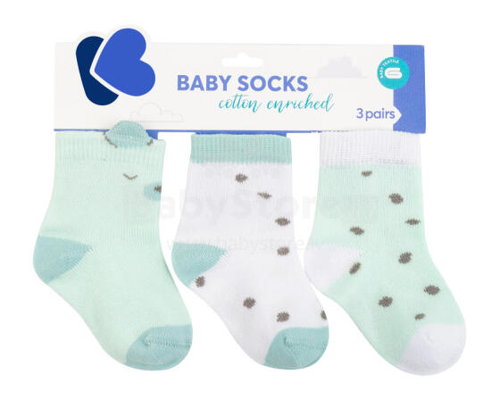 Baby socks with 3D ears Bear with me Mint 0-6m